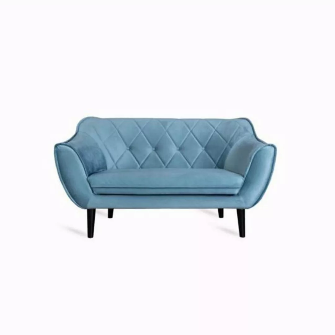 JVmoebel 2-Sitzer, Blau Sofa 2 Sitzer Modern Wohnzimmer Luxus Design Holz günstig online kaufen