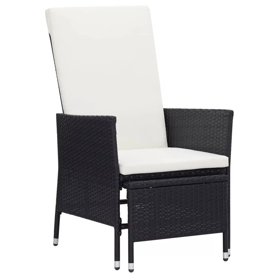 3-tlg. Garten-lounge-set Mit Auflagen Poly Rattan Schwarz günstig online kaufen