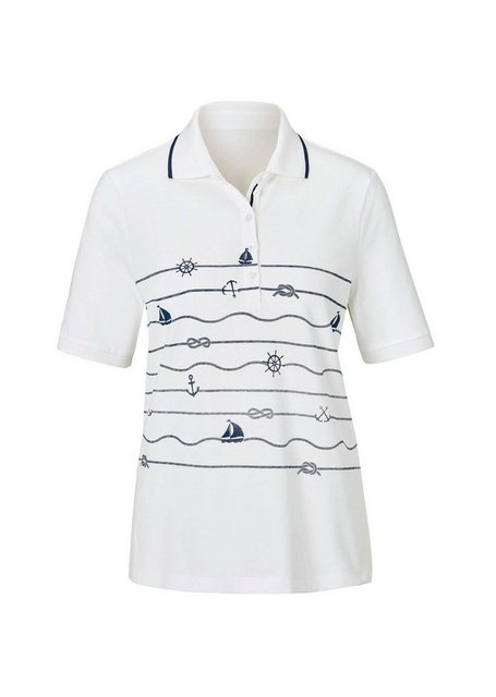 GOLDNER Print-Shirt Kurzgröße: Poloshirt mit maritimem Druck günstig online kaufen