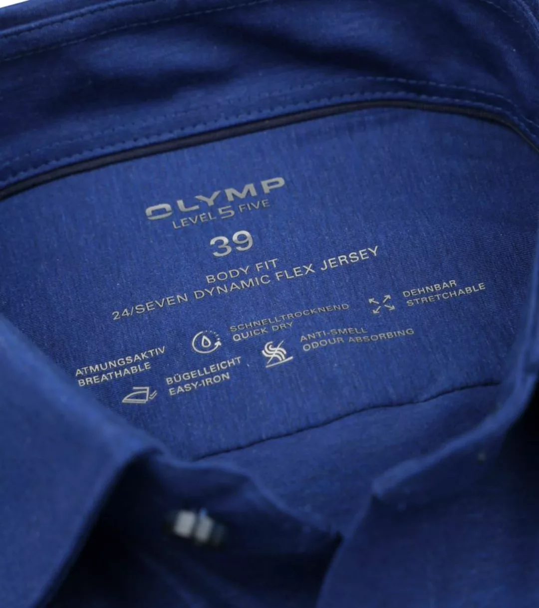 OLYMP Short Sleeve Hemd Level 5 Kobaltblau - Größe 38 günstig online kaufen