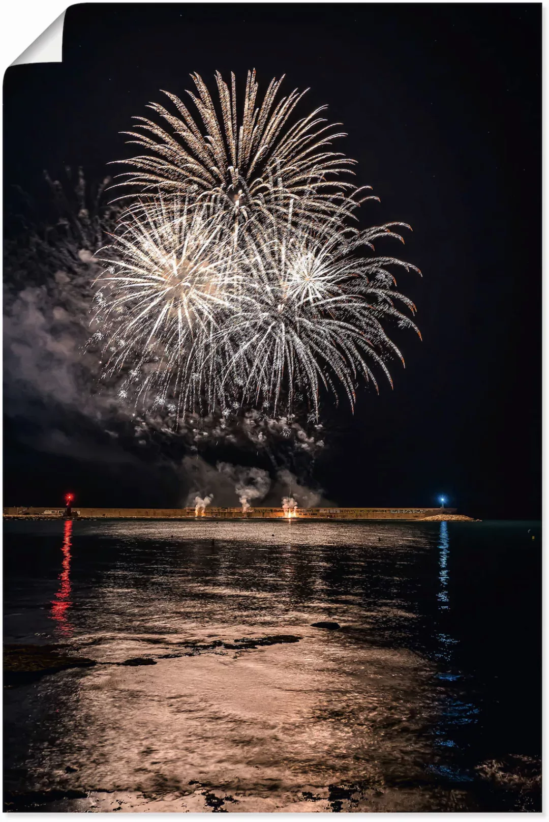 Artland Wandbild "Feuerwerk am Meer", Himmelsbilder, (1 St.) günstig online kaufen