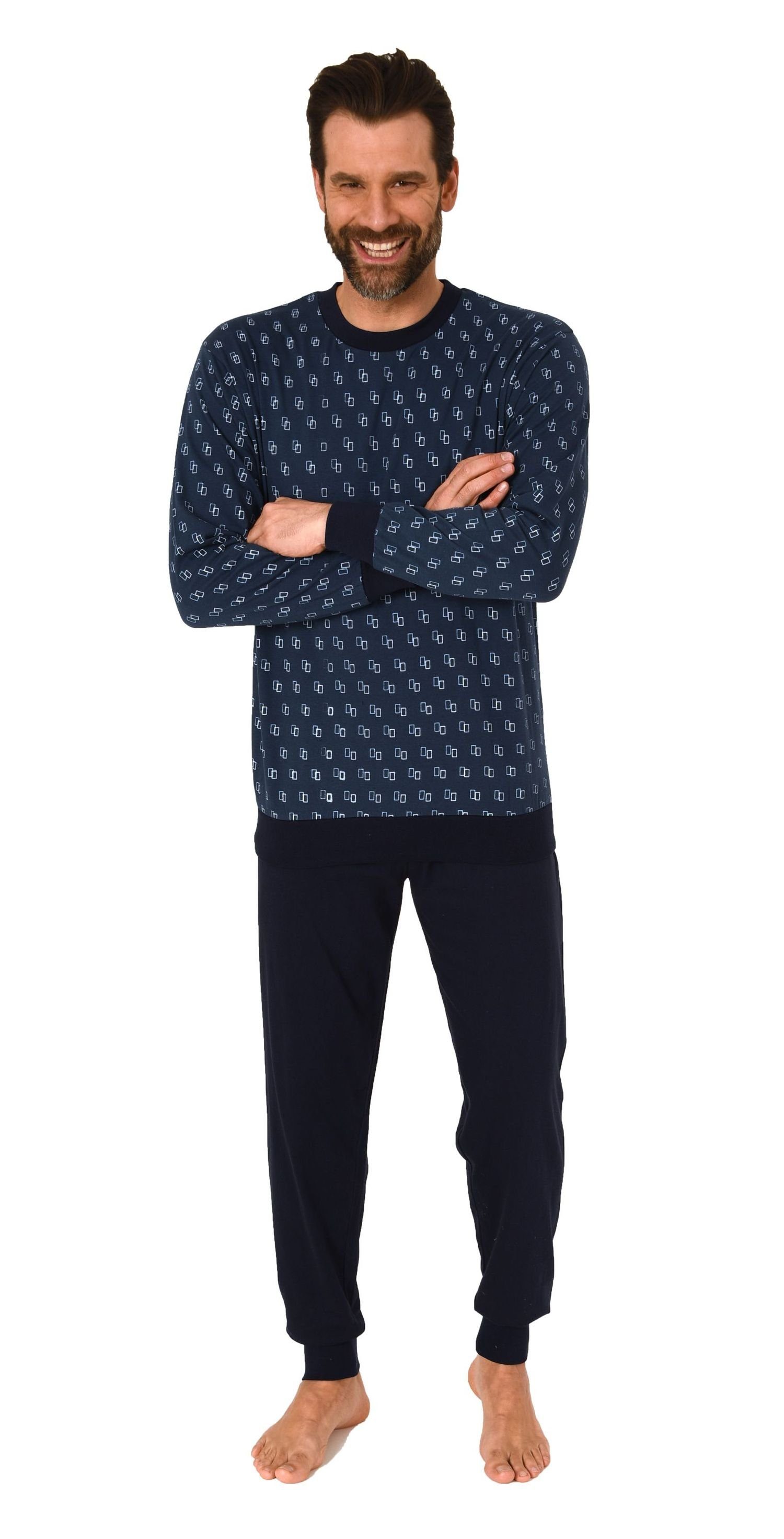 Normann Pyjama Herren Schlafanzug lang mit günstig online kaufen