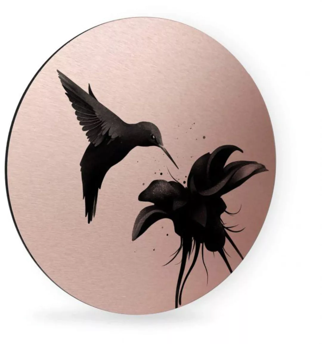 Wall-Art Metallbild »3D Kolibri Metallschild Vogel«, Blumen, (1 St.) günstig online kaufen