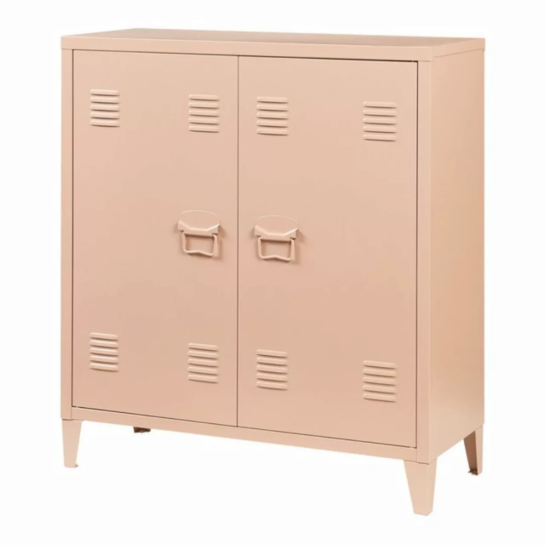 en.casa Aktenschrank »Oripää« mit 2 Türen Stahl 90x80x33 cm Hellbraun günstig online kaufen