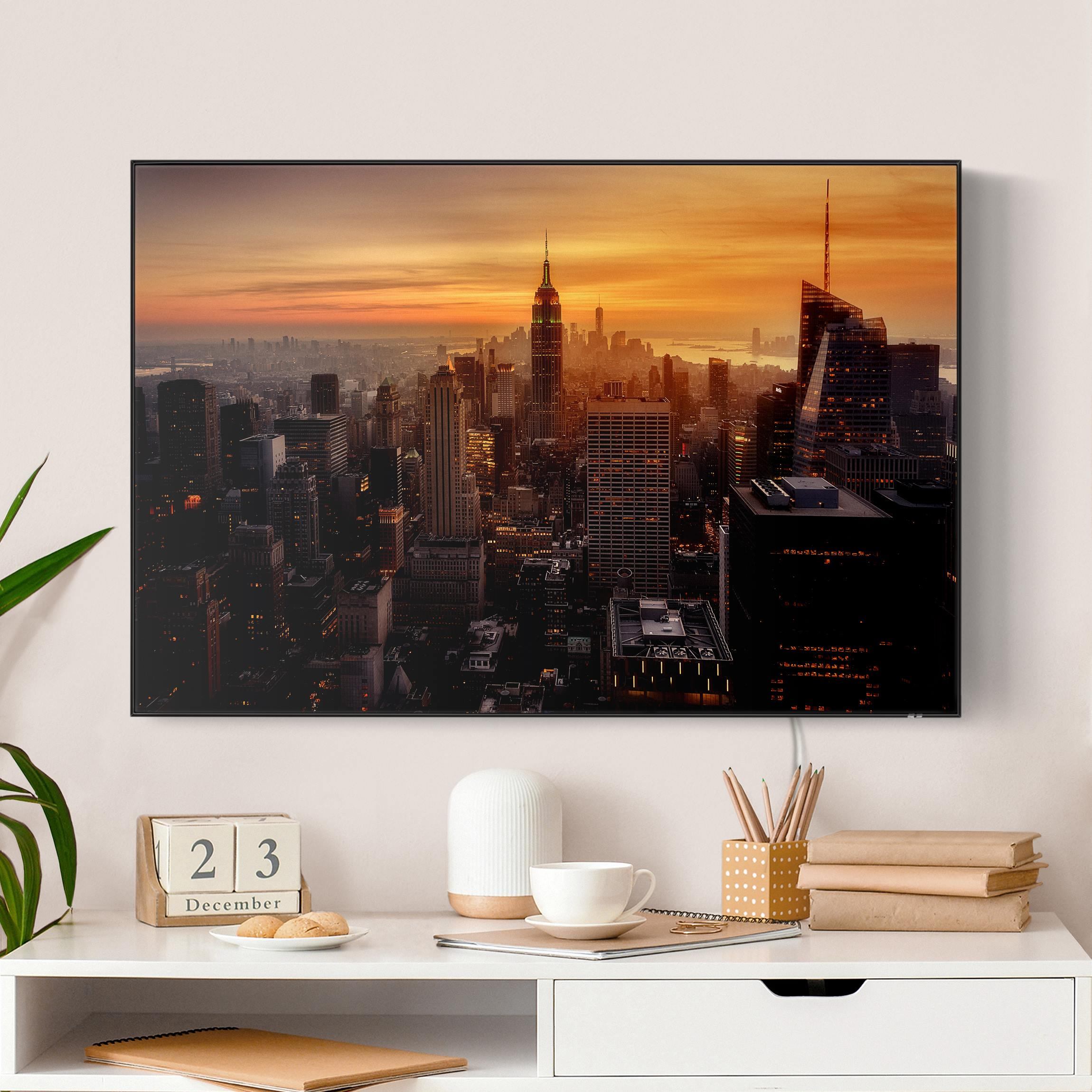 LED-Wechselbild Manhattan Skyline Abendstimmung günstig online kaufen