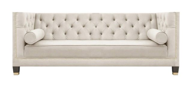 JVmoebel 3-Sitzer Chesterfield Weiß Sofa Couch Dreisitze Wohnzimmer Designe günstig online kaufen