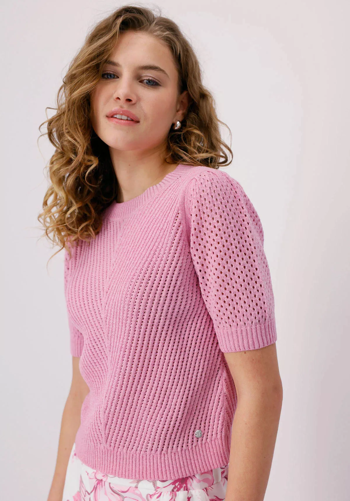 Monari Kurzarmpullover, aus Ajourstrick günstig online kaufen