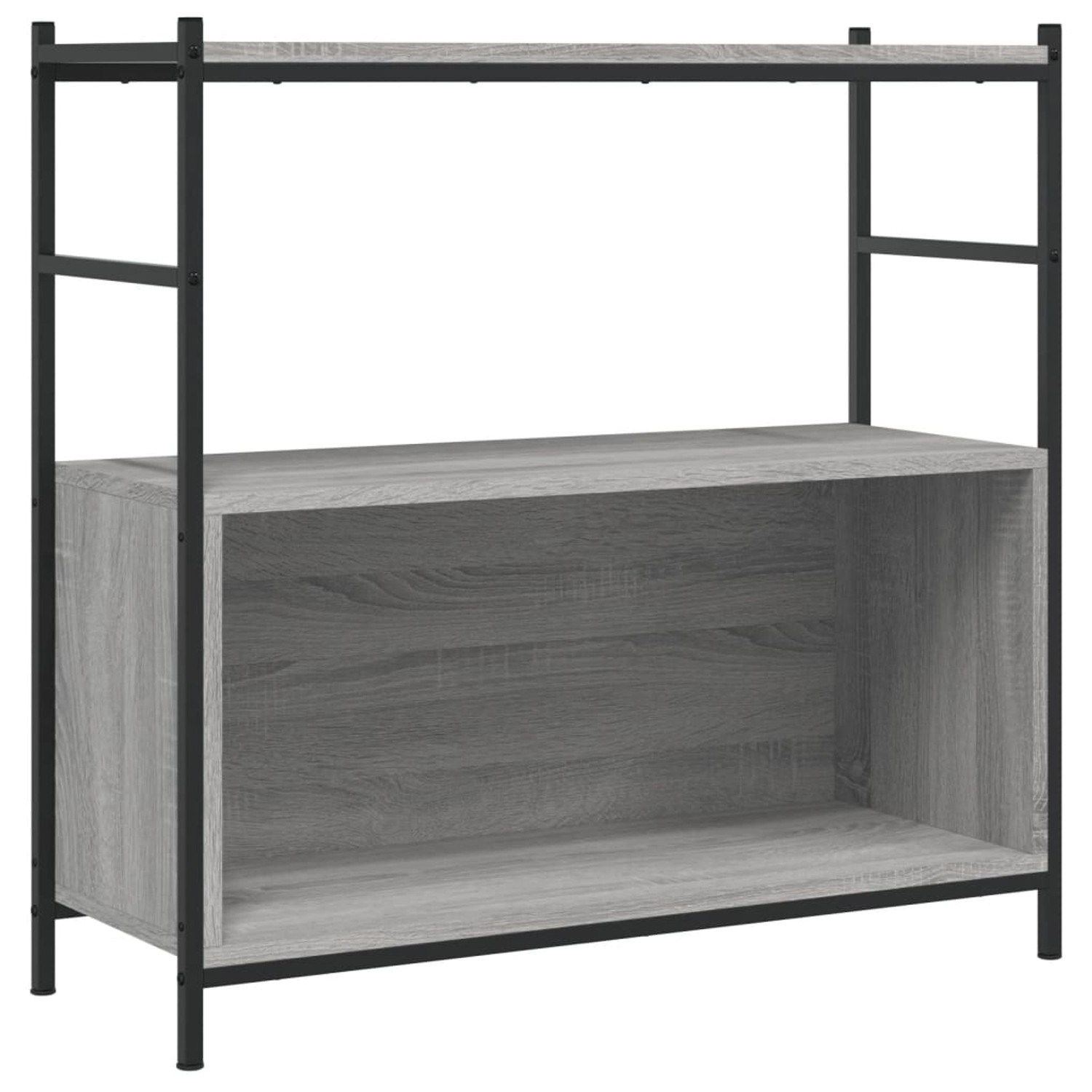 vidaXL Bücherregal Grau Sonoma 80x30x78,5 cm Holzwerkstoff und Eisen günstig online kaufen