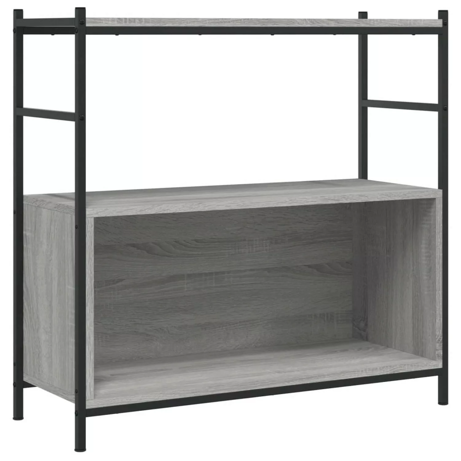 VidaXL Bücherregal Grau Sonoma 80x30x78,5 cm Holzwerkstoff und Eisen günstig online kaufen