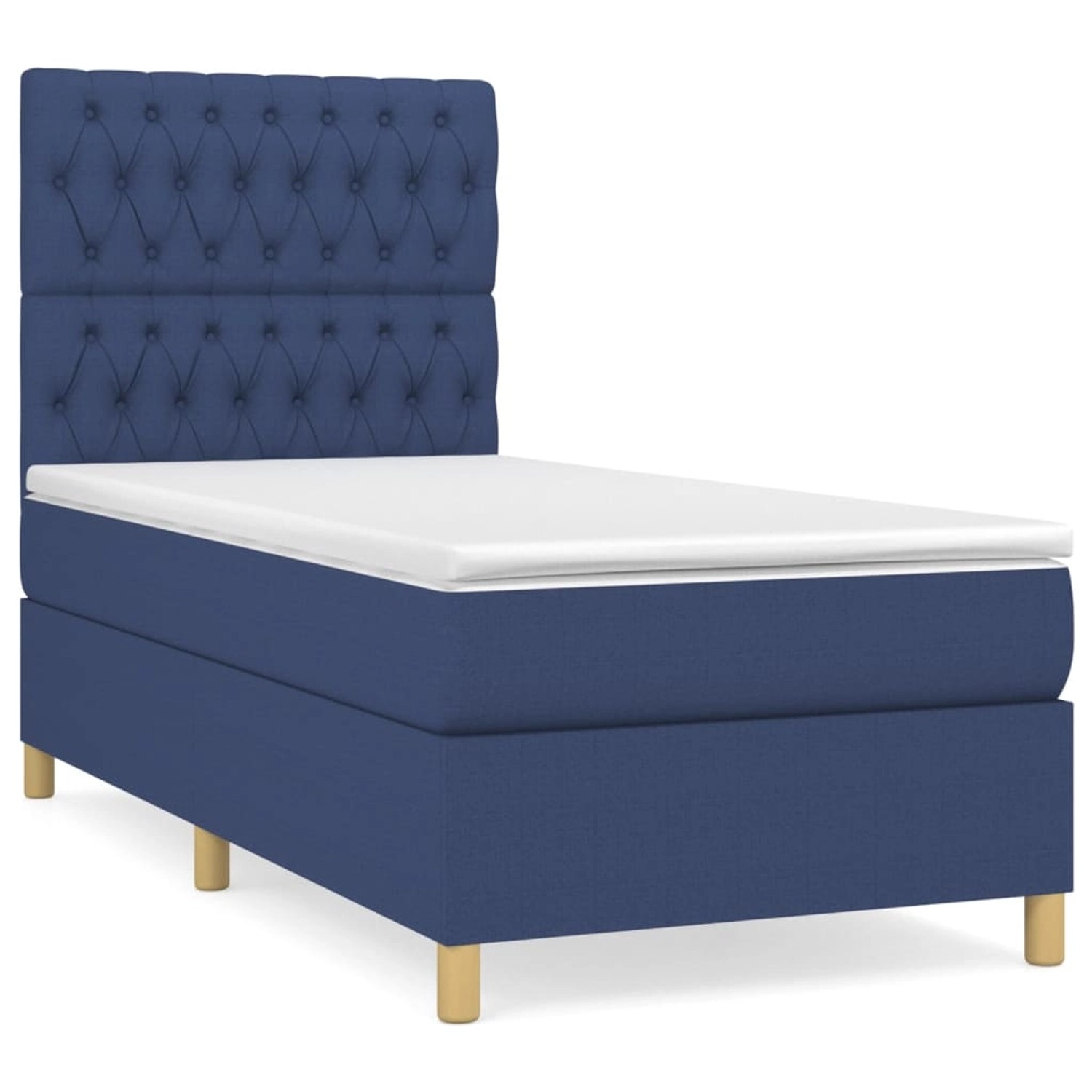 vidaXL Boxspringbett mit Matratze Blau 90x190 cm Stoff1358629 günstig online kaufen