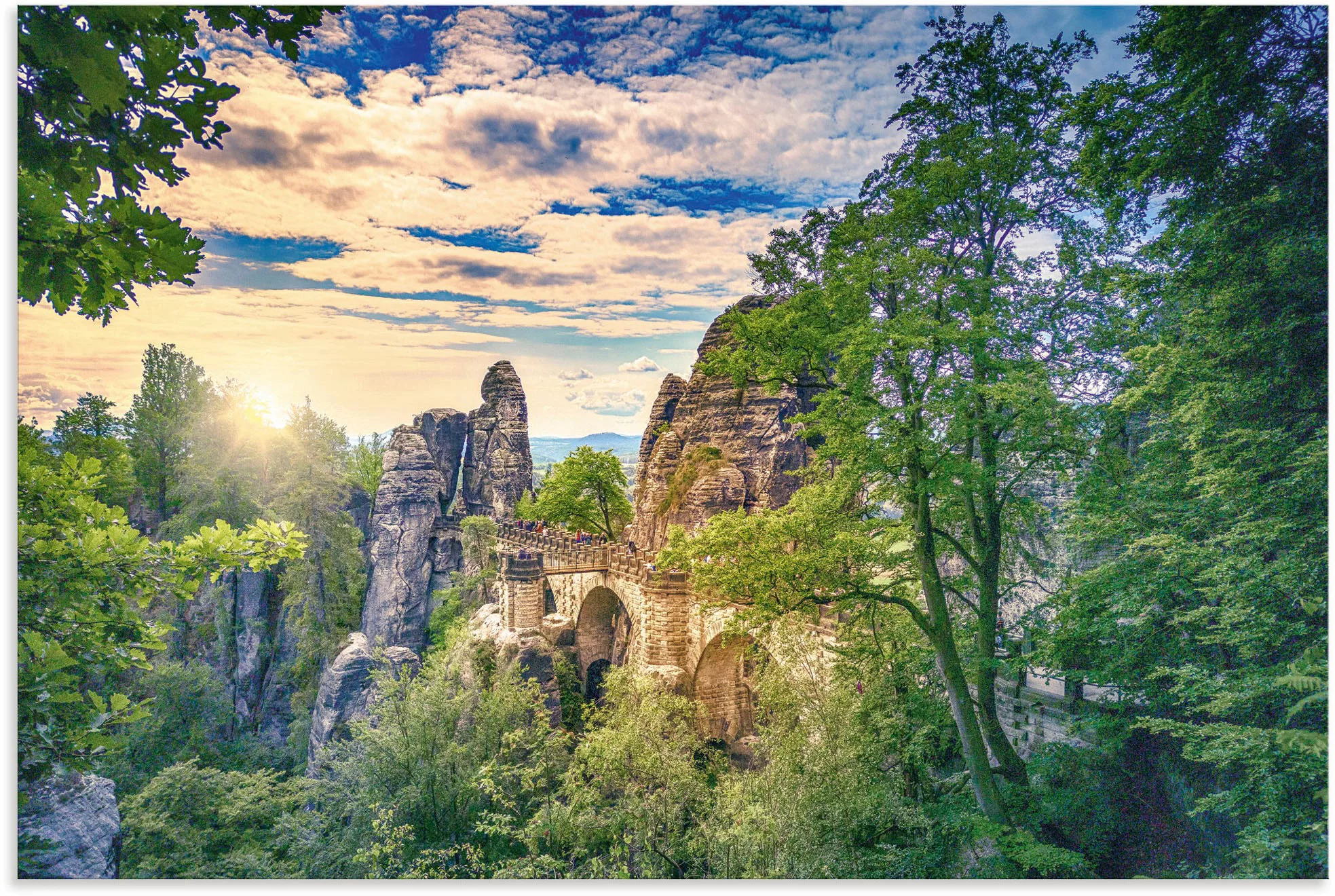 Artland Wandbild "Basteibrücke in der Sächsischen Schweiz", Felsen, (1 St.) günstig online kaufen