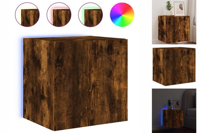 vidaXL Hängeschrank Hängeschrank Wandschrank mit LED-Leuchten Räuchereiche günstig online kaufen