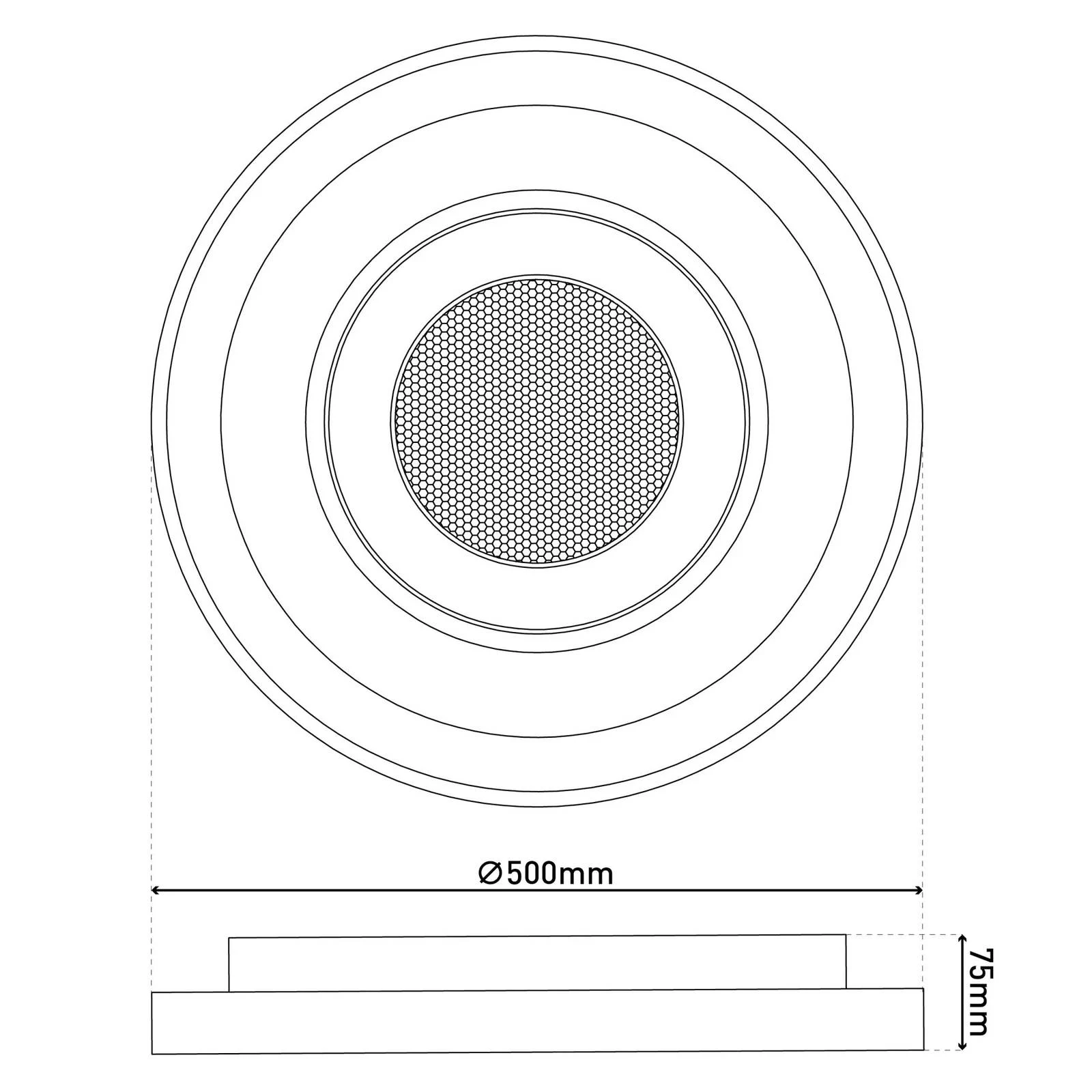 LED-Deckenleuchte Doira, weiß, Metall, Ø 50 cm, CCT, Remote günstig online kaufen