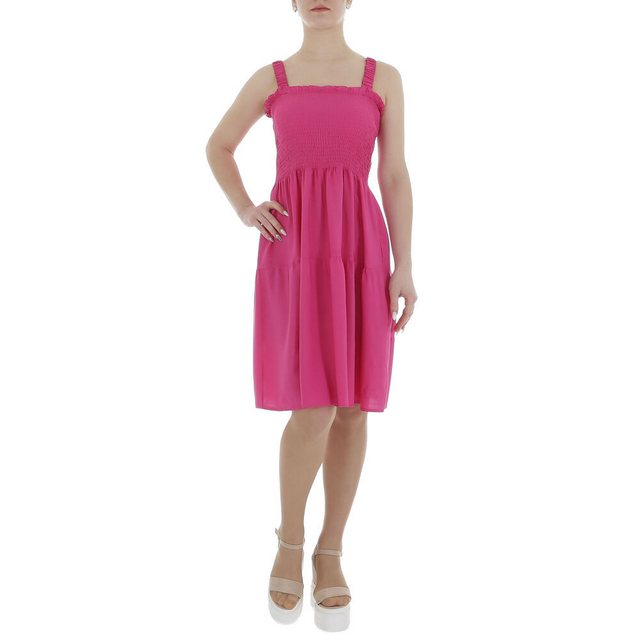 Ital-Design Sommerkleid Damen Freizeit (85941313) Volants Sommerkleid in Pi günstig online kaufen