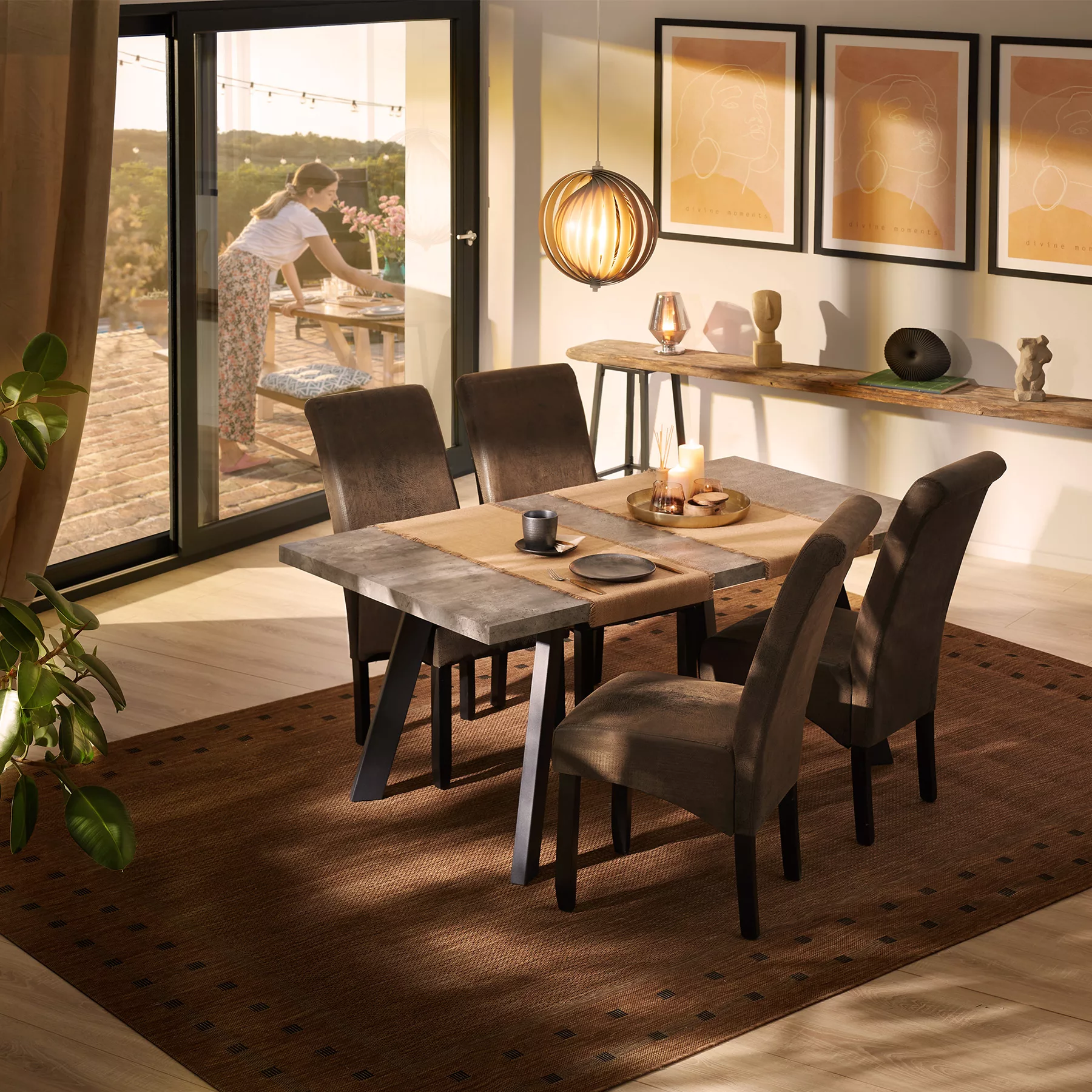 8 Esszimmerstühle, ergonomisch, massives Hartholz - grau marmoriert günstig online kaufen