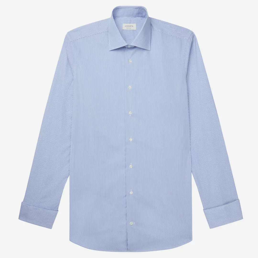 Hemd  streifen  hellblau 100 % bügelleichte baumwolle popeline, kragenform günstig online kaufen