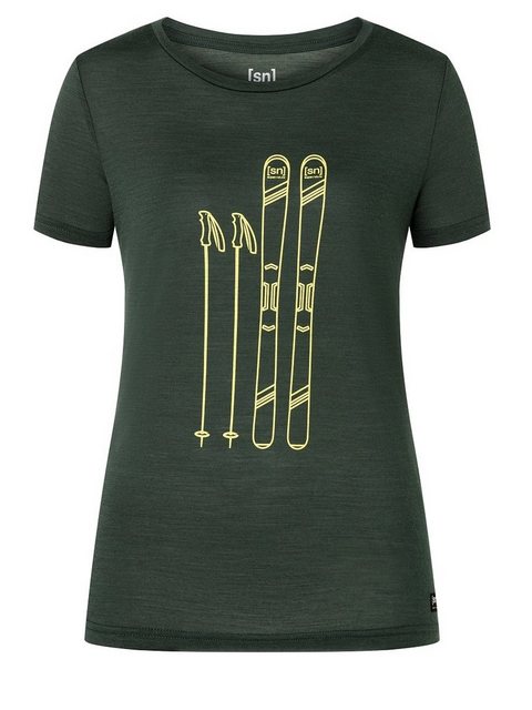 SUPER.NATURAL Print-Shirt Merino T-Shirt W SKIING TEE bequemer Merino-Mater günstig online kaufen