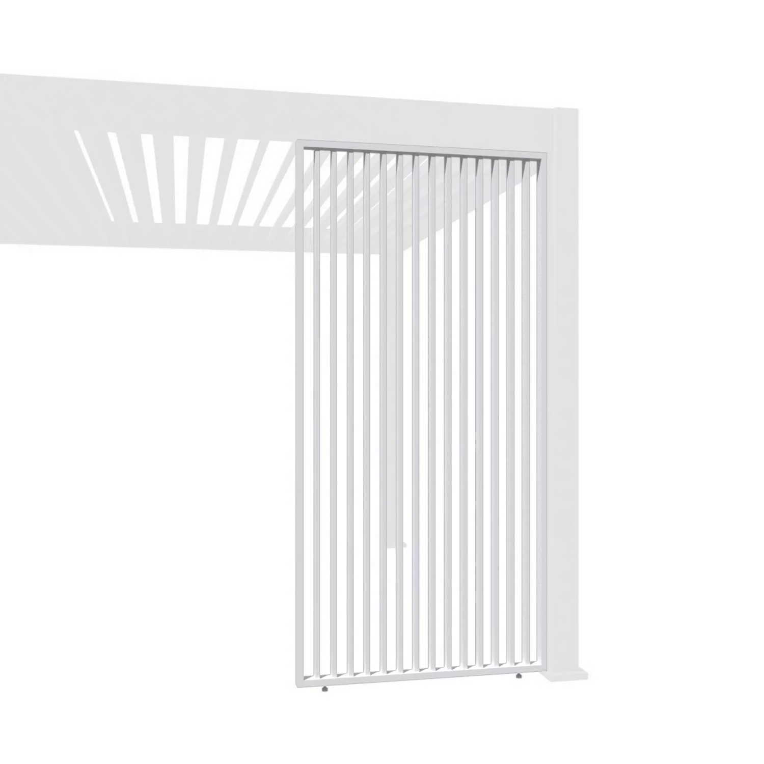 Weide Vertikale Lamellenwand für Weide Pergola 1,23m in Weiß aus Aluminium günstig online kaufen