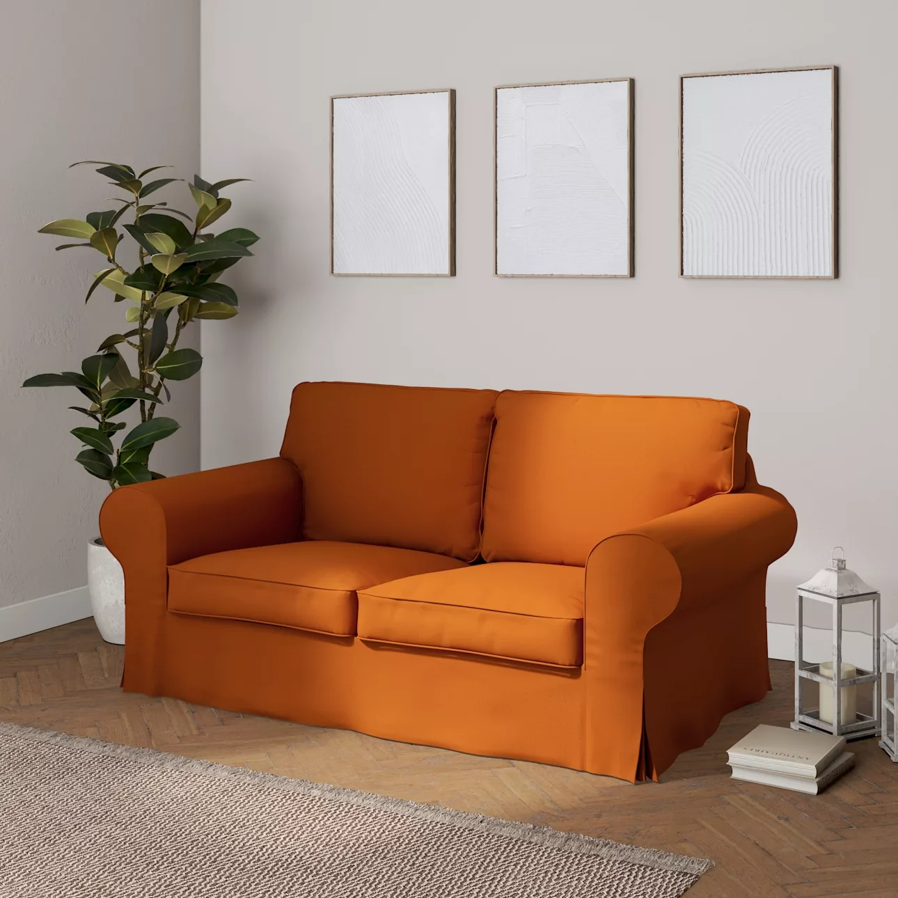 Bezug für Ektorp 2-Sitzer Sofa nicht ausklappbar, Karamell, Sofabezug für günstig online kaufen