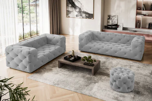 Places of Style 2-Sitzer »FOLLINA«, 2-Sitzer Sofa mit klassischer Chesterfi günstig online kaufen