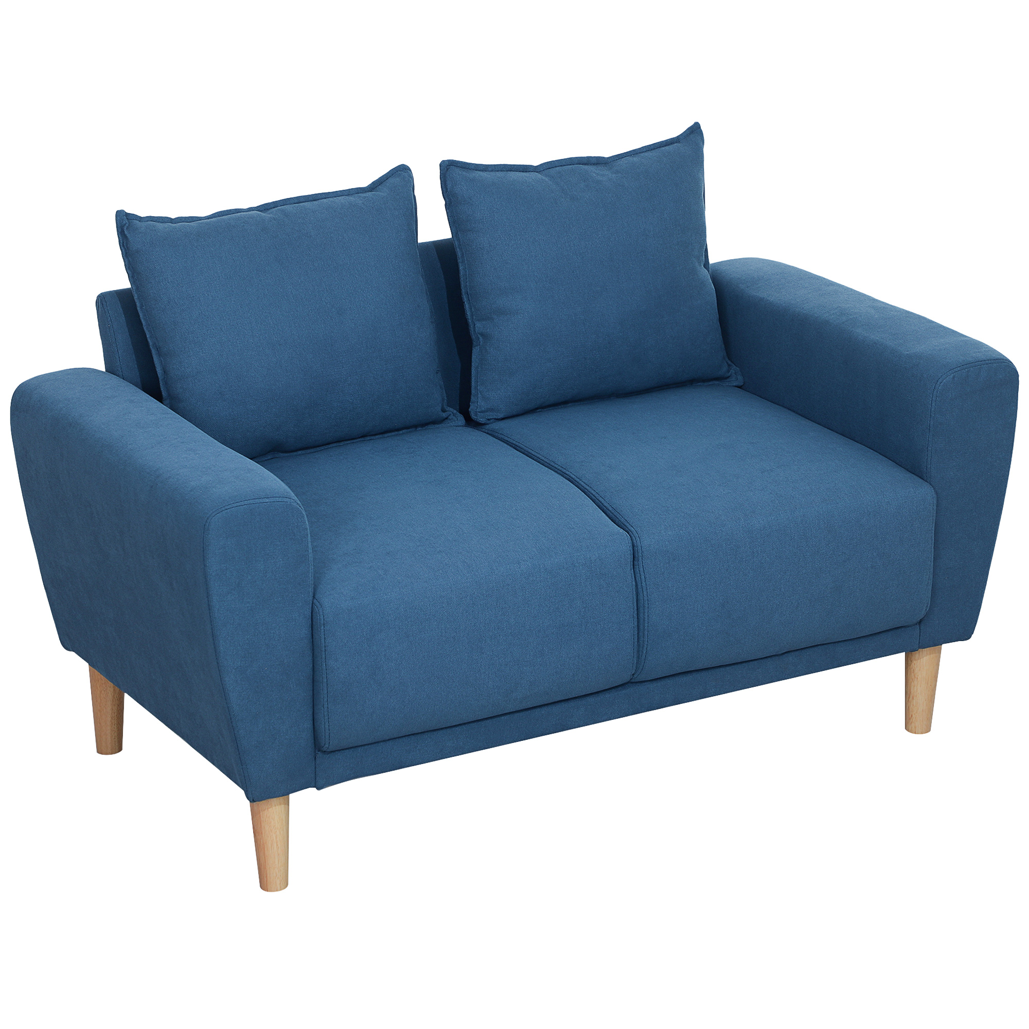 HOMCOM Zweisitzer Sofa mit 2 Kissen, Polstersofa mit 51cm extra tiefen Sitz günstig online kaufen