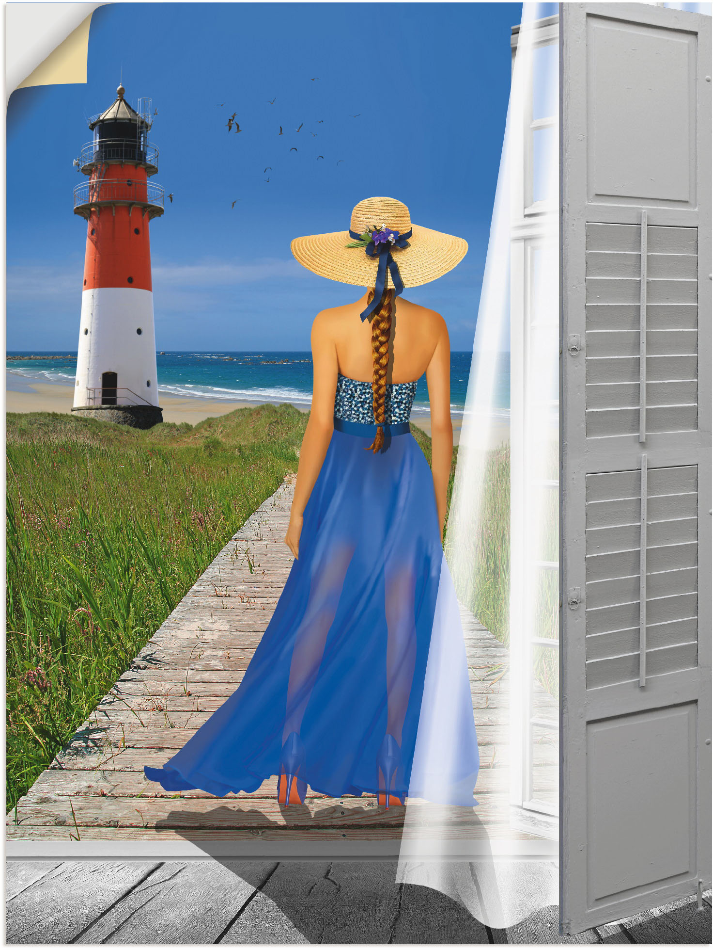 Artland Wandbild "Urlaub am Meer", Frau, (1 St.), als Poster, Wandaufkleber günstig online kaufen