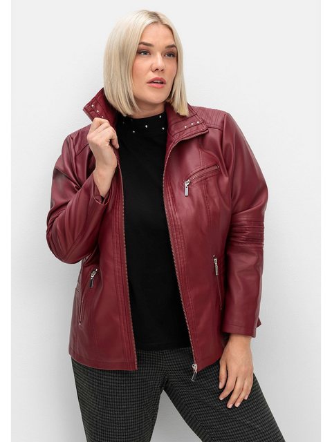 Sheego Lederimitatjacke Große Größen im Bikerlook günstig online kaufen