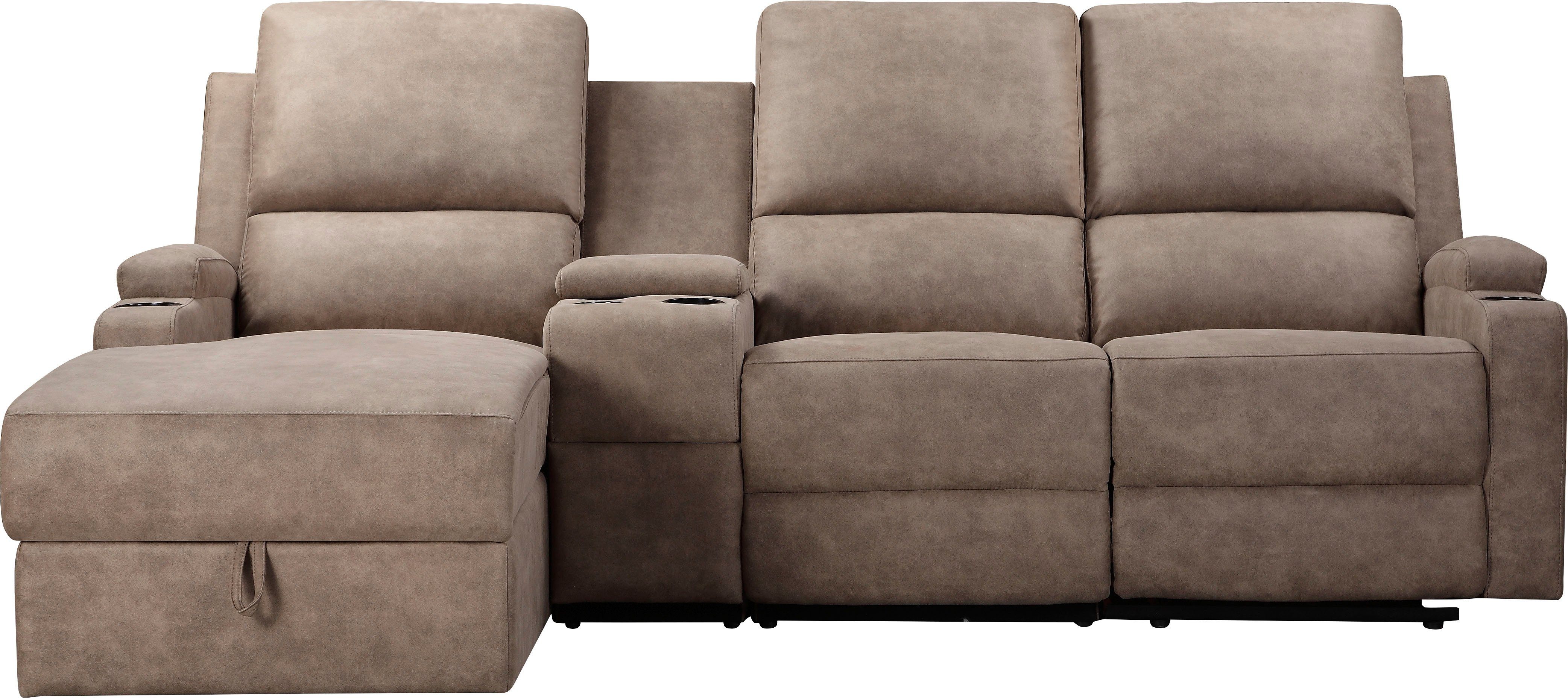 Home affaire Ecksofa "NAPORI Multimediasofa, 3er Kinosessel XXL, L-Form, 3 günstig online kaufen