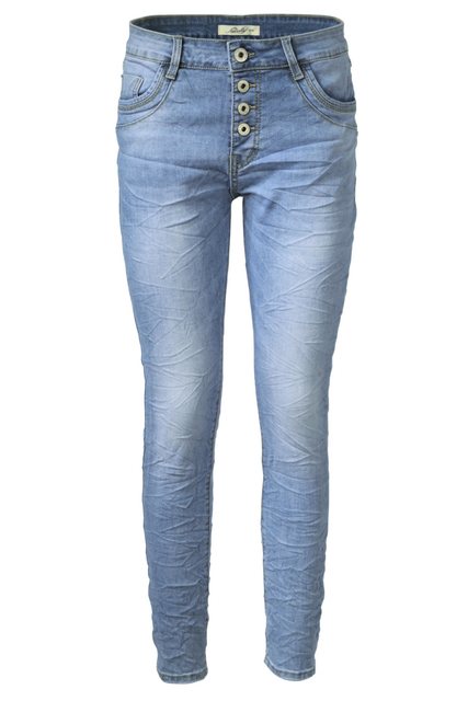 Jewelly Regular-fit-Jeans Stretch Jeans Five-Pocket im Crash-Look günstig online kaufen