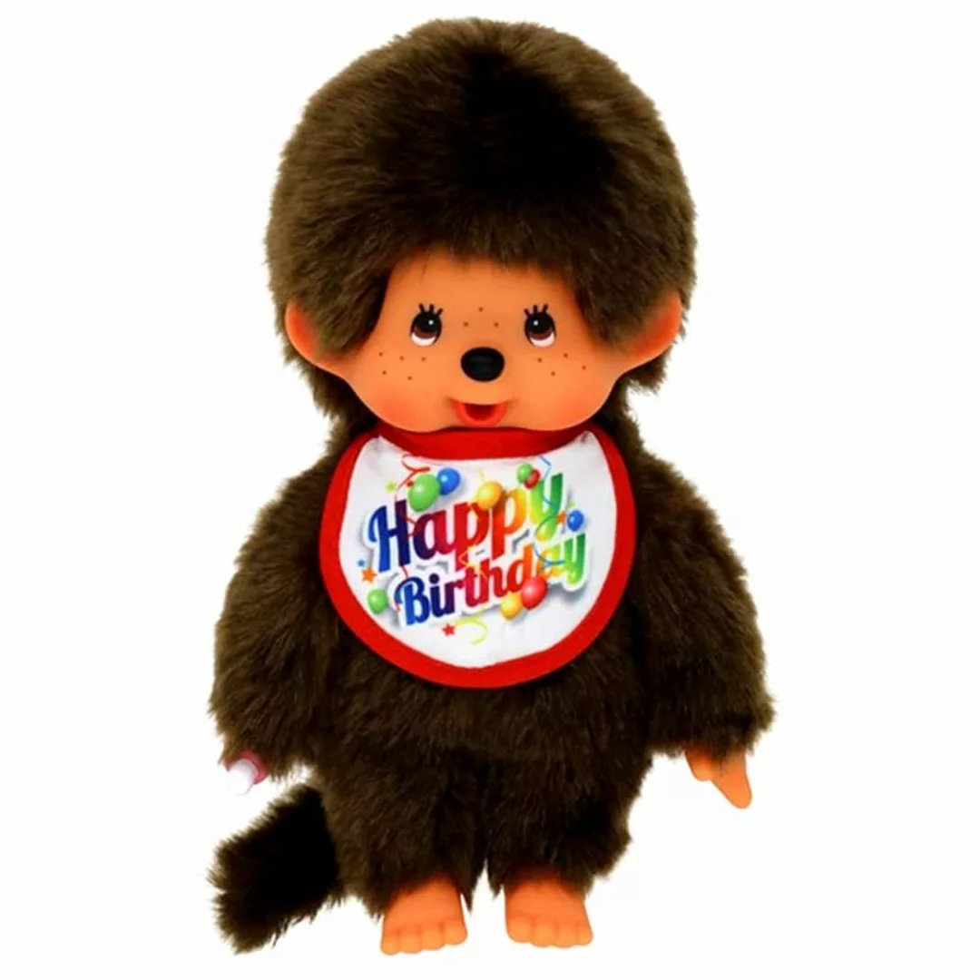 Monchhichi Plüschfigur Junge mit Geburtstag Latz günstig online kaufen