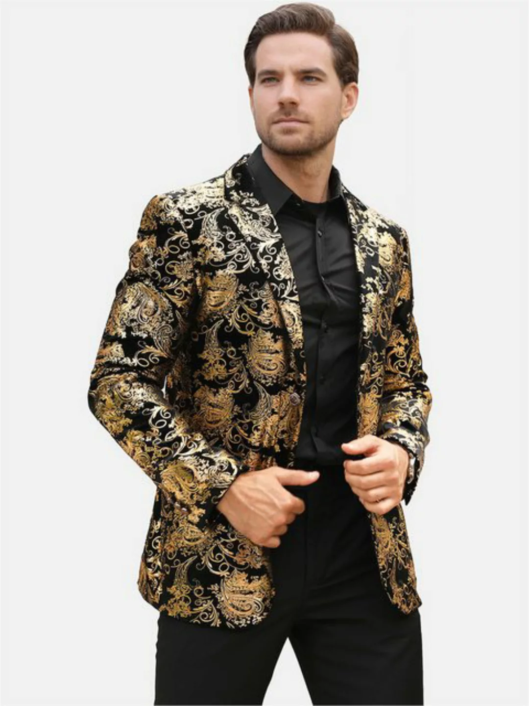 Allthemen Sakko Herren 2 Knöpfe Pailletten Blazer für Party günstig online kaufen