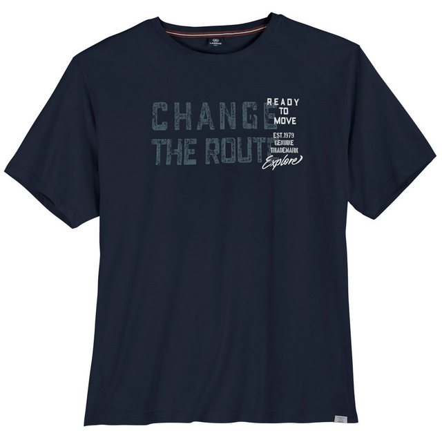 LERROS Rundhalsshirt Große Größen Herren T-Shirt navy Frontprint CHANGE THE günstig online kaufen