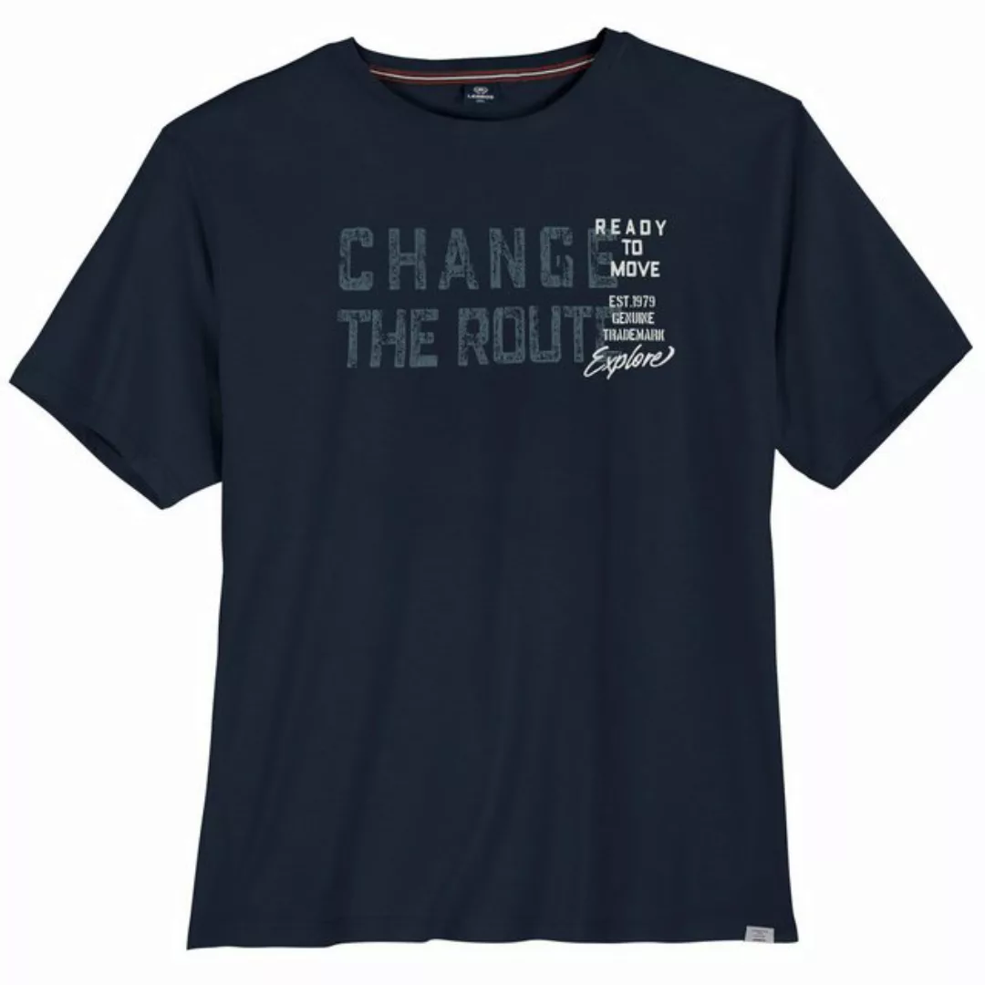 LERROS Rundhalsshirt Lerros XXL T-Shirt navy Frontprint CHANGE THE ROUTE günstig online kaufen