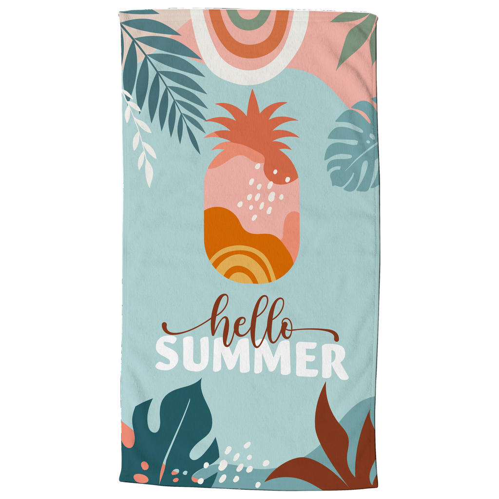 Strandtuch Hello summer Multi Polyester B/L: ca. 100x180 cm günstig online kaufen