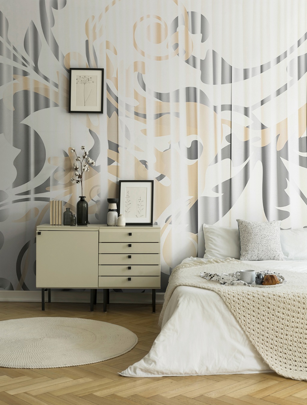 Architects Paper Fototapete »Atelier 47 Curtain White 1«, 3D-Optik-floral, günstig online kaufen