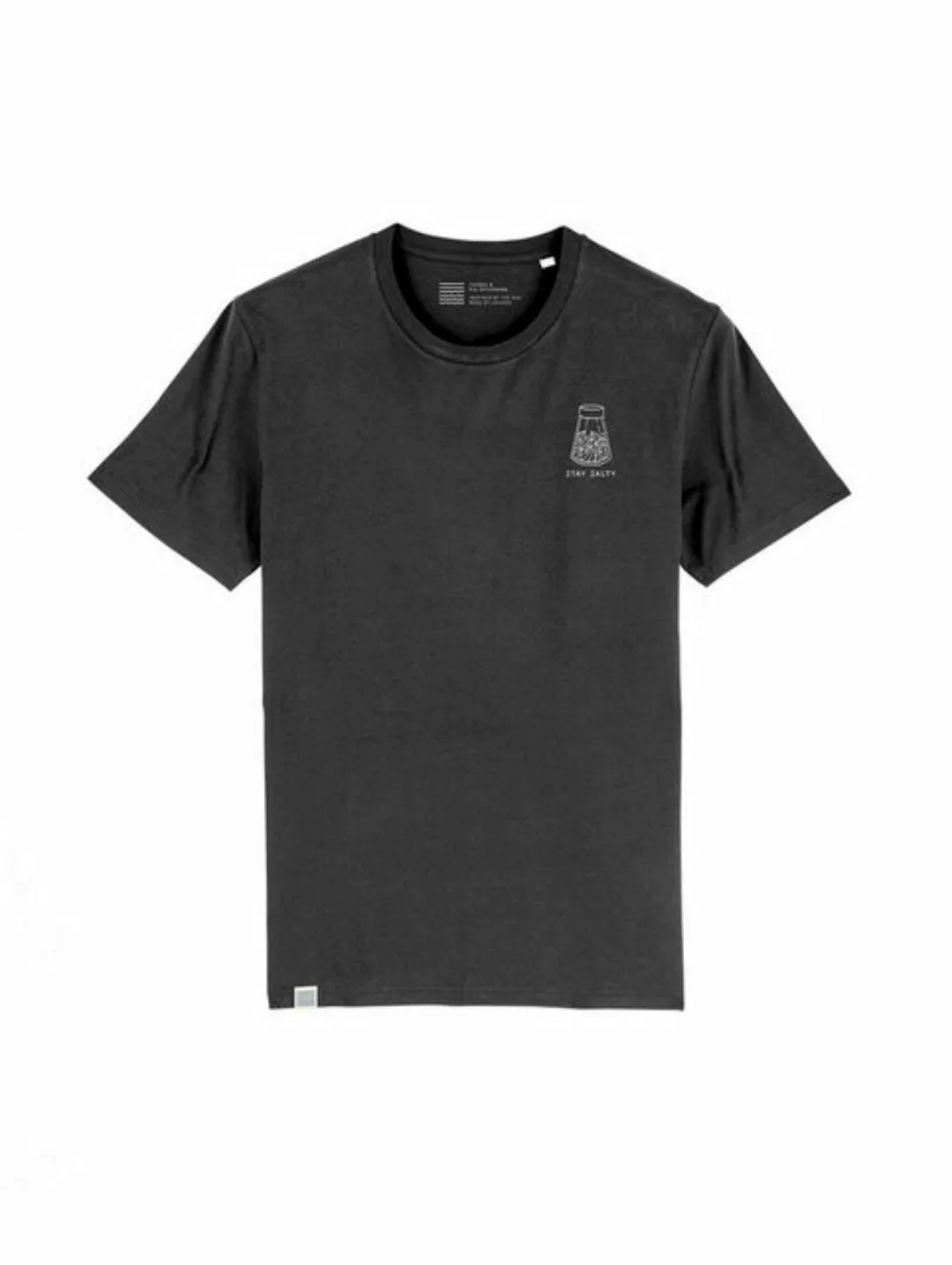 FUXBAU T-Shirt Männer Stay Salty T-Shirt - salzschwarz Stone washed, Print, günstig online kaufen