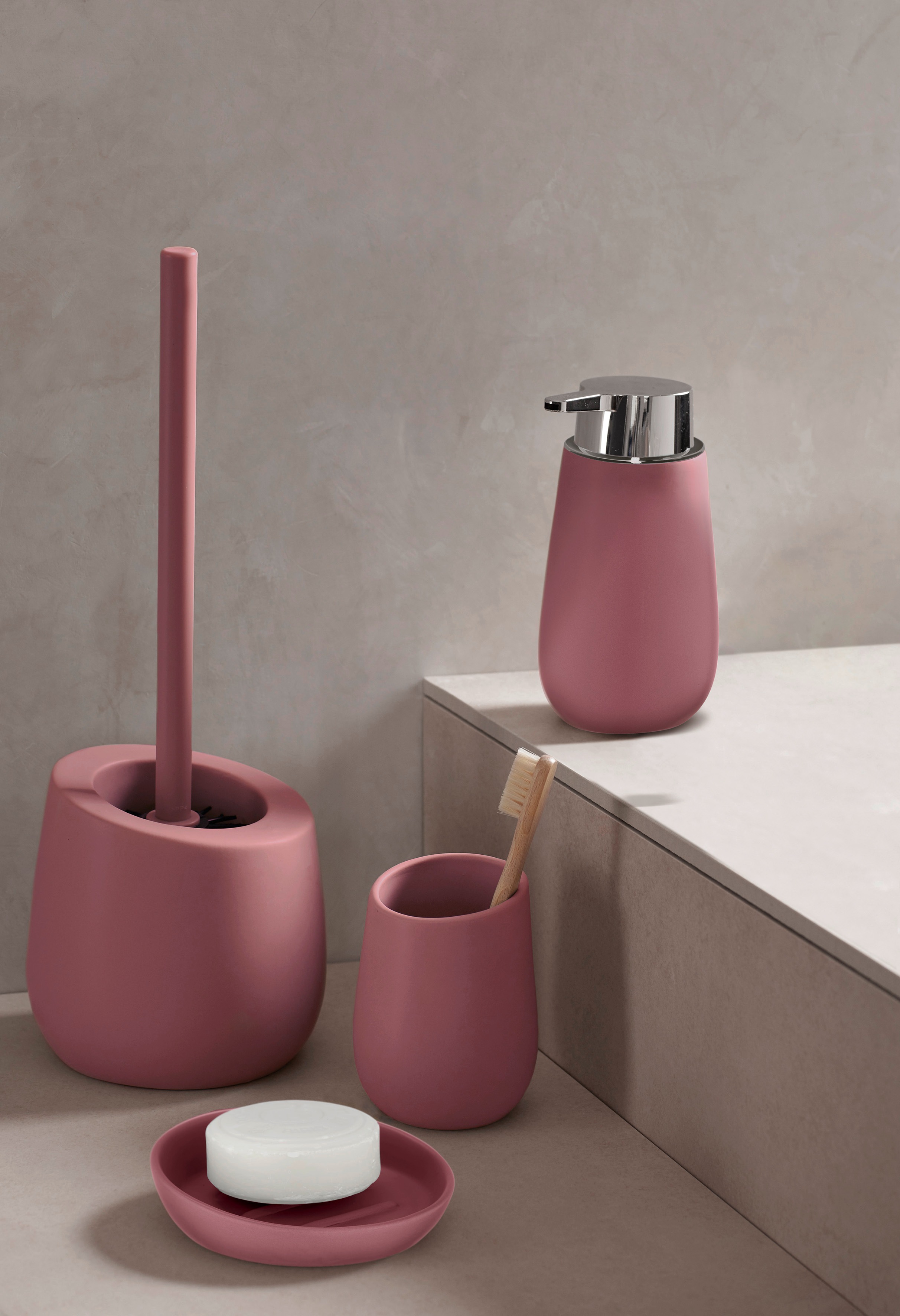 WENKO WC-Garnitur "Badi", aus Keramik, altrosa, aus Keramik günstig online kaufen