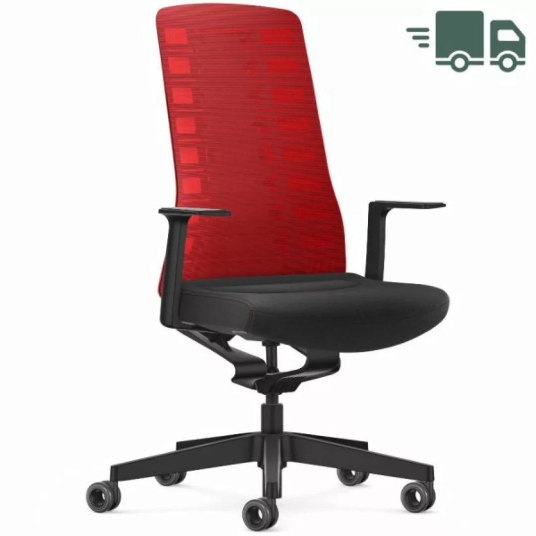 Interstuhl PURE ACTIVE Edition Bürostuhl mit Netzrücken - Variante rot-schw günstig online kaufen