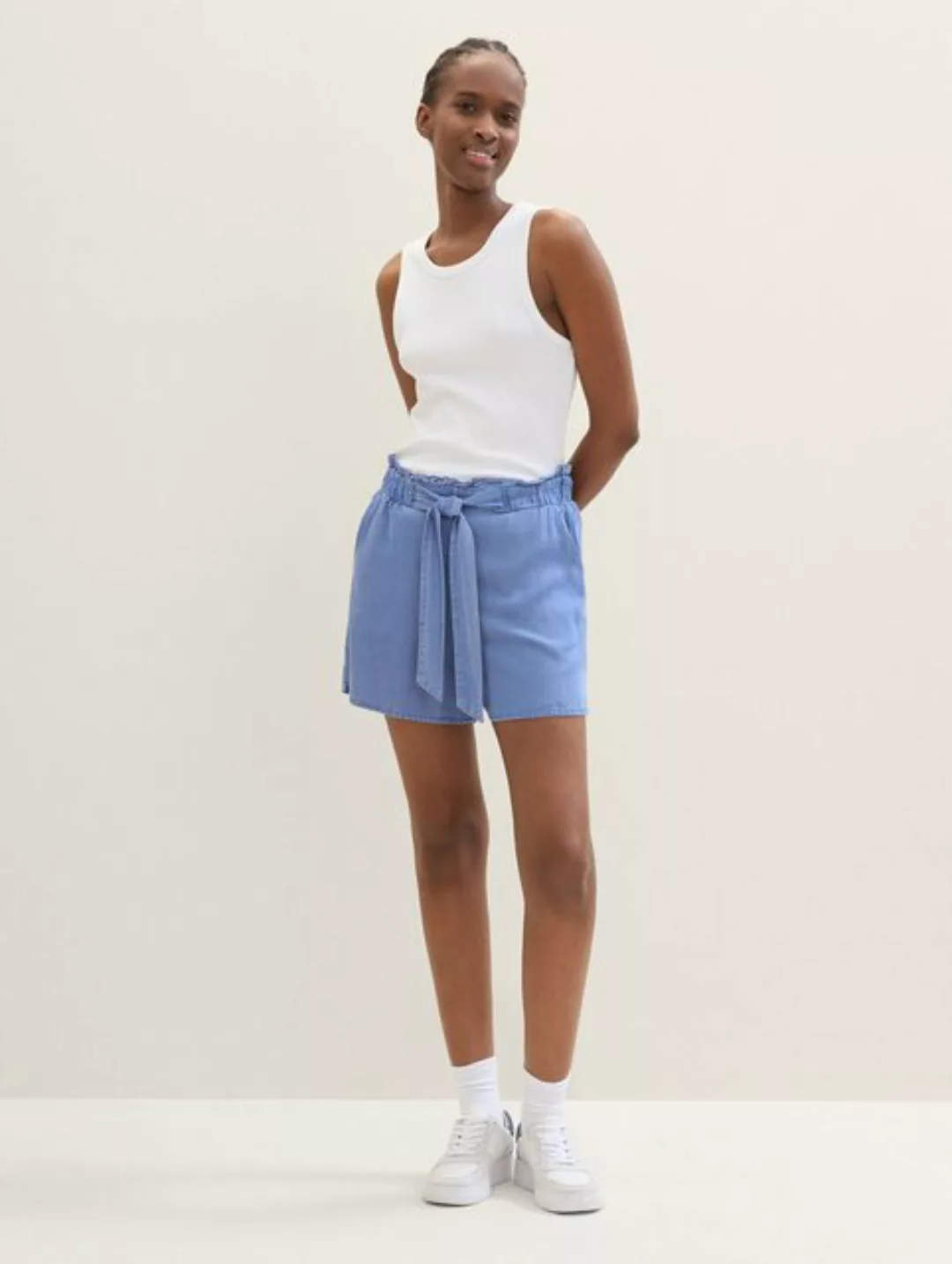 TOM TAILOR Denim Shorts Paperbag Shorts mit Lyocell günstig online kaufen