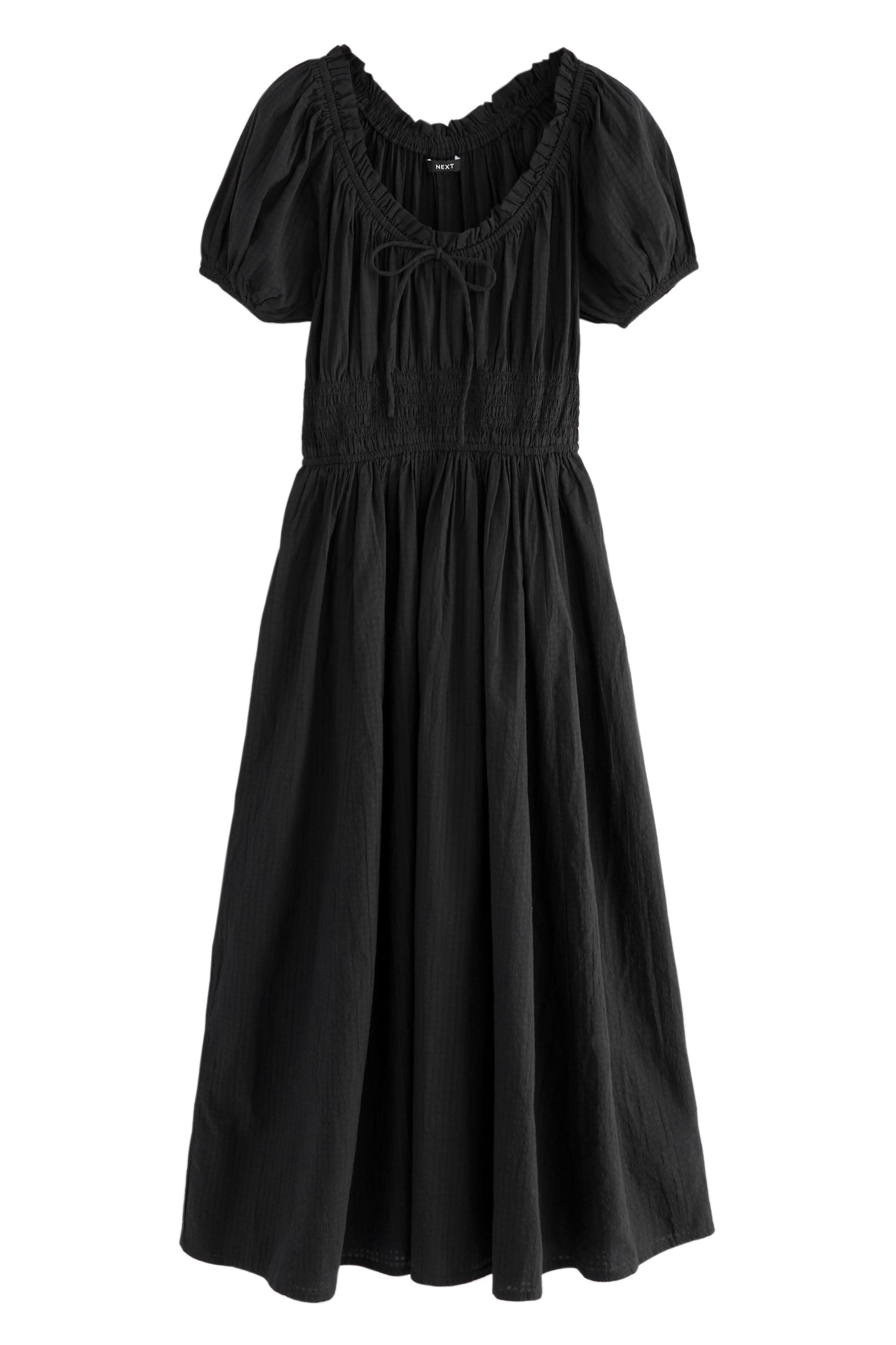 Next Midikleid Sommerliches Seersucker-Midikleid mit Puffärmeln günstig online kaufen