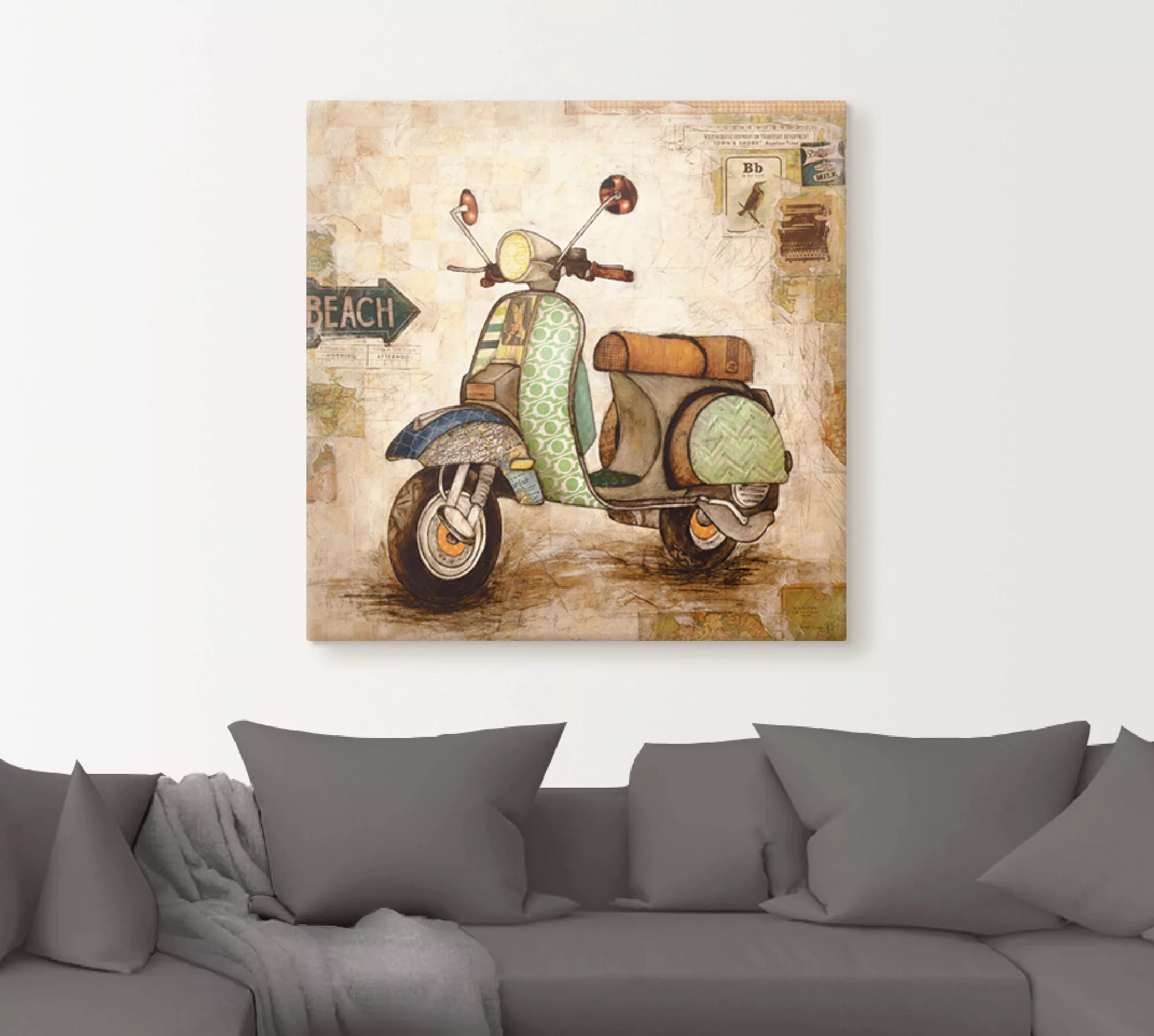 Artland Leinwandbild "Drum herum II", Motorräder & Roller, (1 St.), auf Kei günstig online kaufen