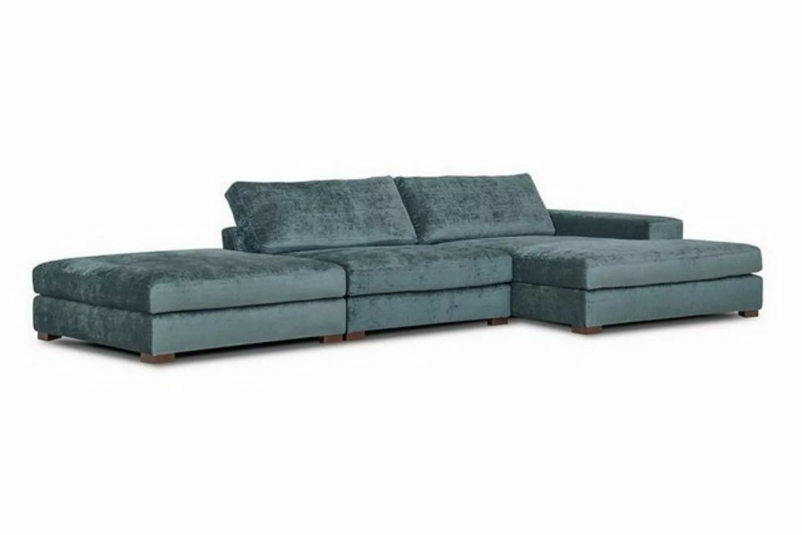 daslagerhaus living Sofa Sofakombination First Samt petrol günstig online kaufen