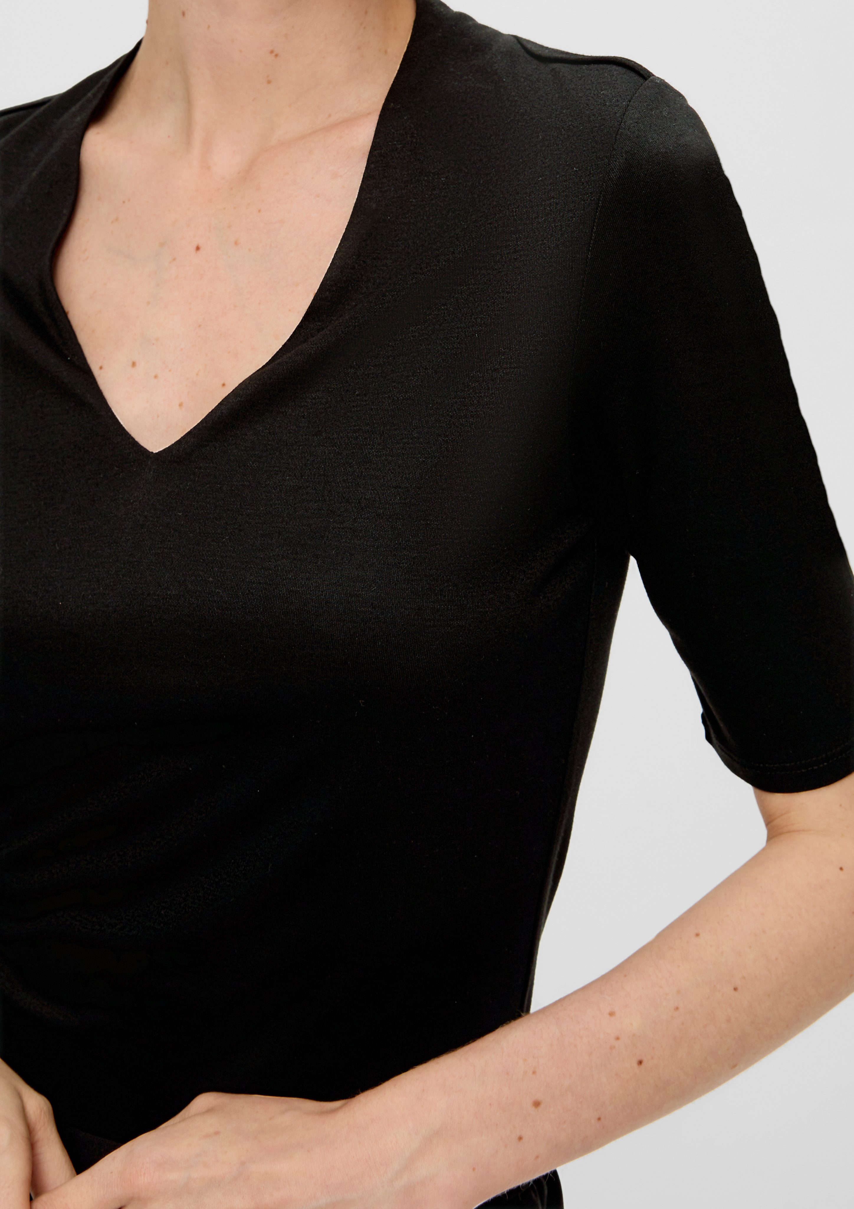 s.Oliver BLACK LABEL Kurzarmshirt T-Shirt mit günstig online kaufen