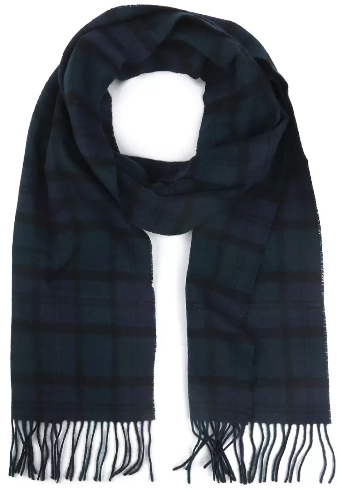 Barbour Schal Tartan Lammwolle Klassisch Dunkelblau - günstig online kaufen