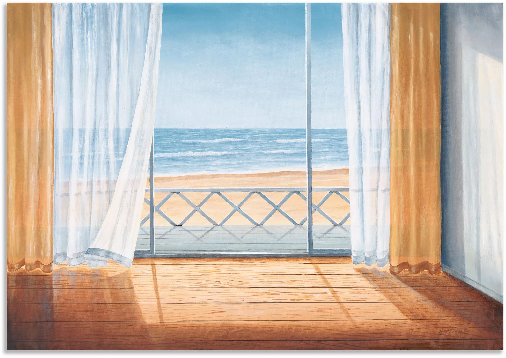 Artland Wandbild "Terrasse mit Meerblick", Fensterblick, (1 St.) günstig online kaufen