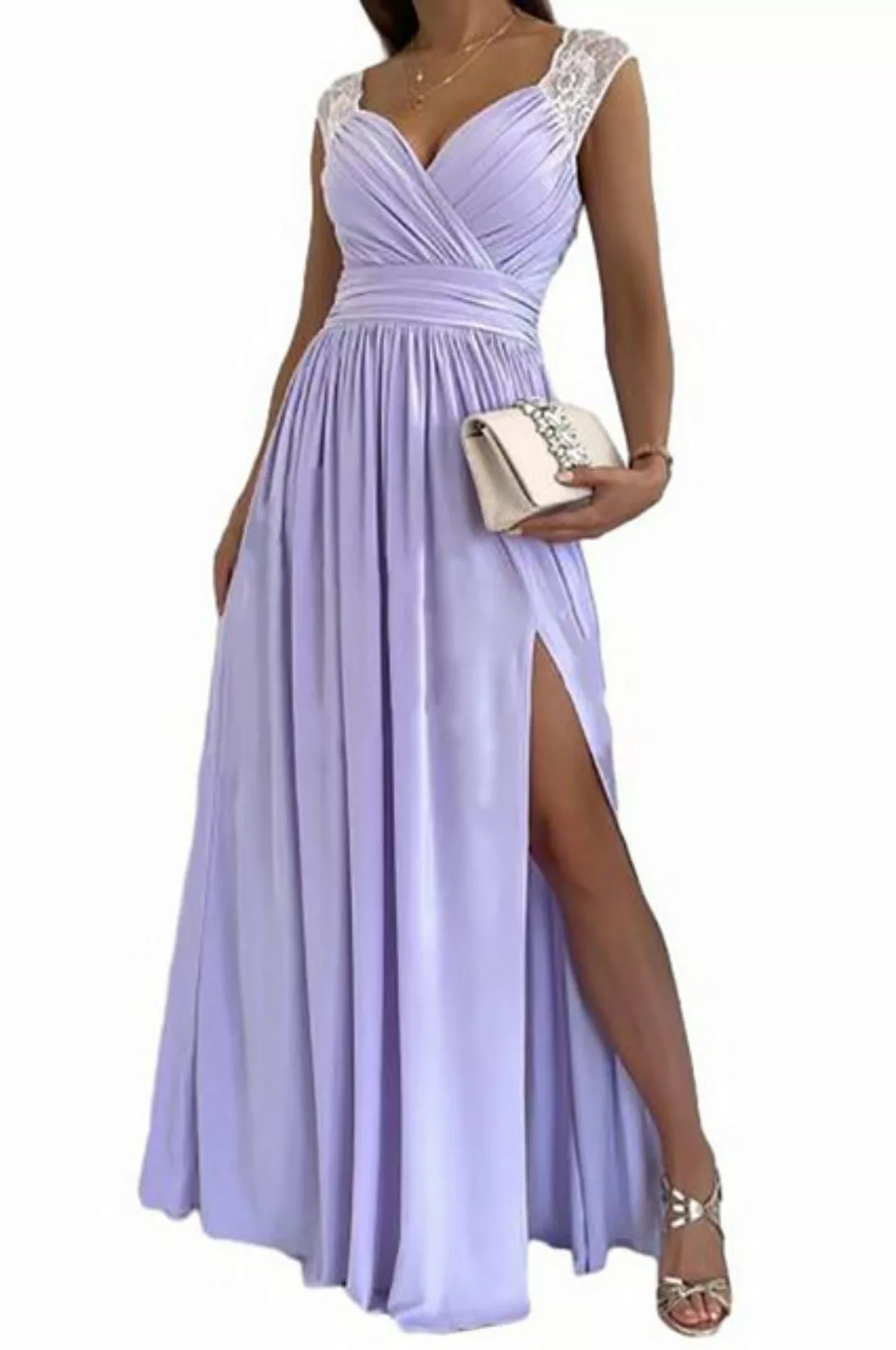 ZWY Abendkleid Ärmelloses, elegantes Spitzenkleid für mit rückenfreiem Saum günstig online kaufen