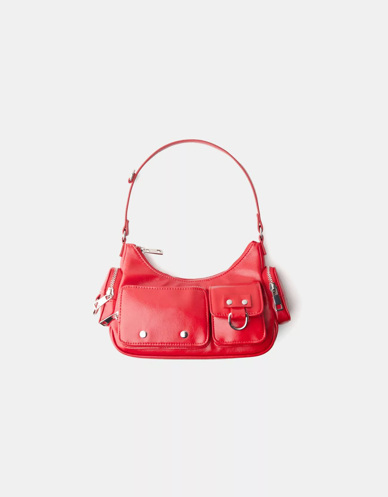 Bershka Multitaschen-Schultertasche Damen Rot günstig online kaufen