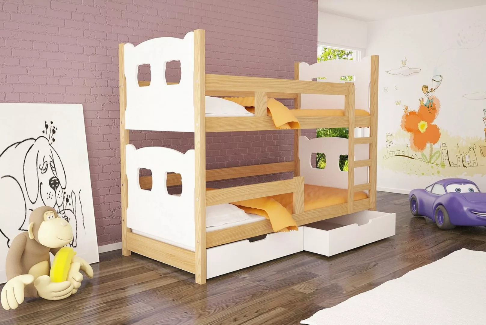99rooms Kinderbett Mecky (Kinderbett, Bett), 75x180 cm, mit Bettkasten, Kie günstig online kaufen