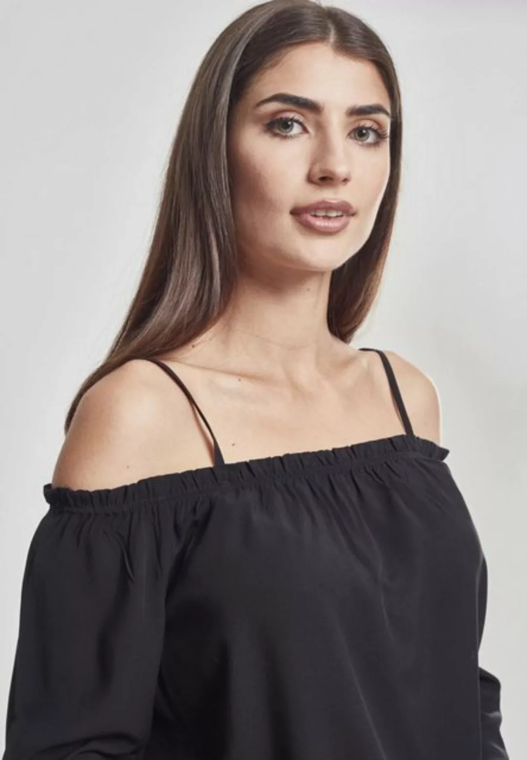URBAN CLASSICS Langarmshirt Urban Classics Damen Ladies Cold Shoulder Longs günstig online kaufen