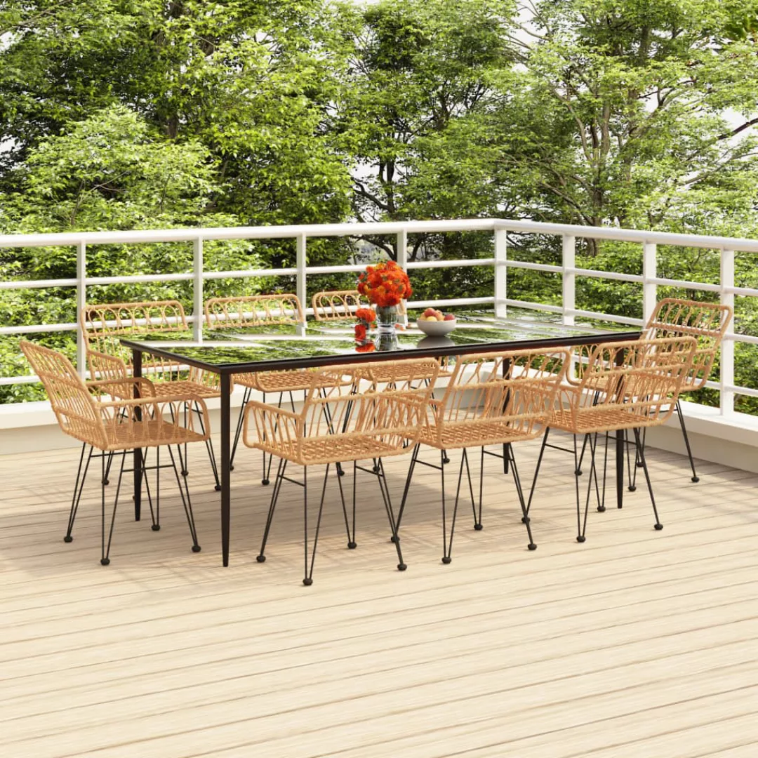 Vidaxl 9-tlg. Garten-essgruppe Poly Rattan günstig online kaufen